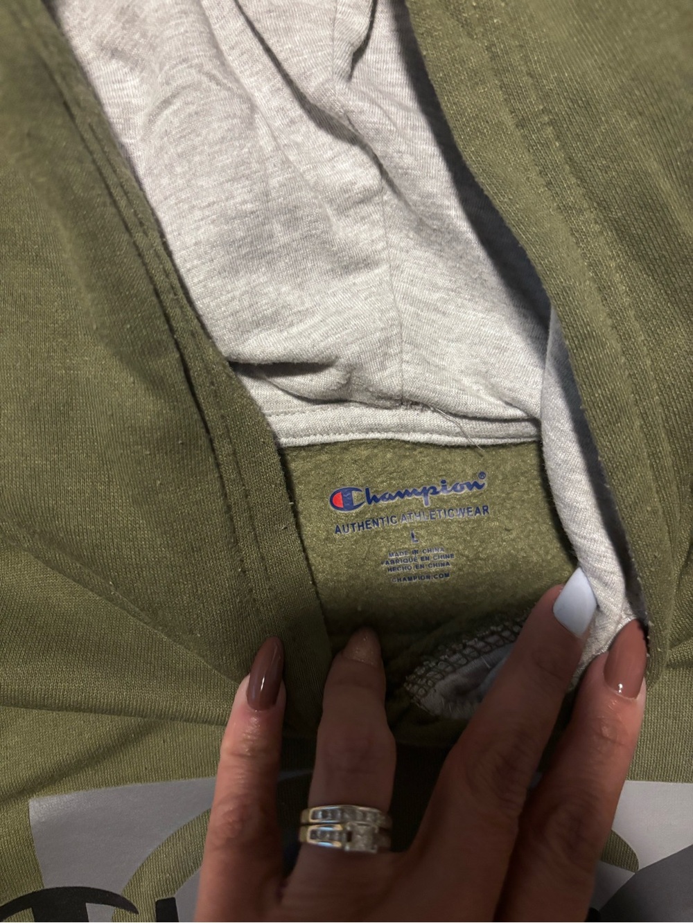 Champion Olive Green Lightweight Hooded Shirt Jacket